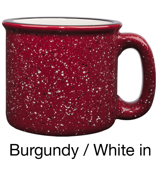 [1209, 4C] 15oz Ceramic Campfire Mug Burgundy, White, Ocean, Cobalt, Aqua, Black (Blank)