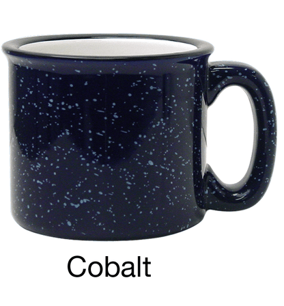 [1209, 4C] 15oz Ceramic Campfire Mug Burgundy, White, Ocean, Cobalt, Aqua, Black (Blank)