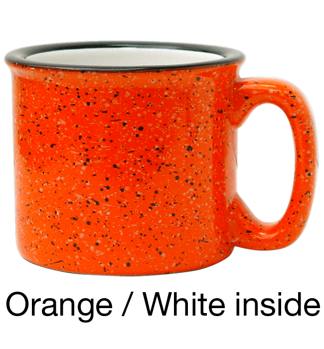 [1209, 4C] 15oz Ceramic Campfire Mug Red, Orange