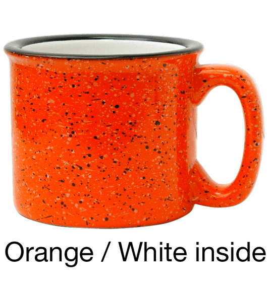 [1209, 4C] 15oz Ceramic Campfire Mug Red, Orange