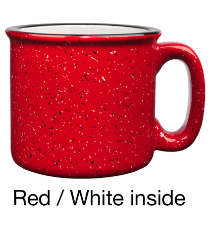 [1209, 4C] 15oz Ceramic Campfire Mug Red, Orange