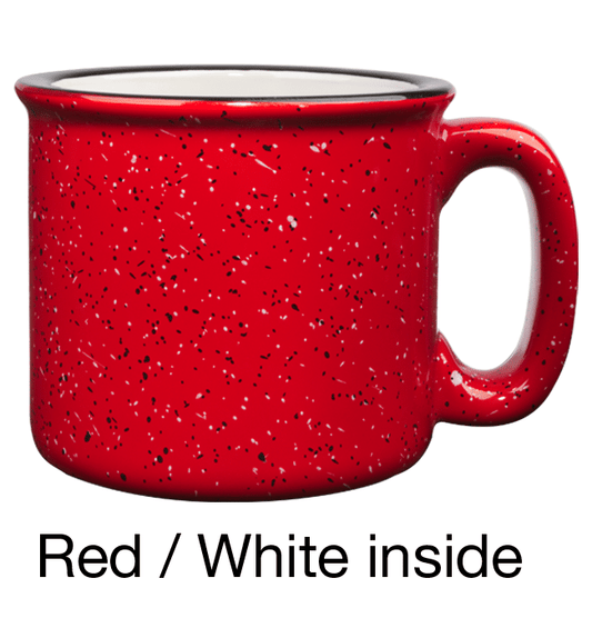 [1209, 4C] 15oz Ceramic Campfire Mug Red, Orange