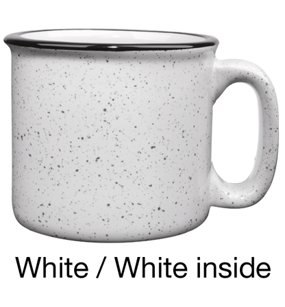 [1209, 4C] 15oz Ceramic Campfire Mug Burgundy, White, Ocean, Cobalt, Aqua, Black (Blank)