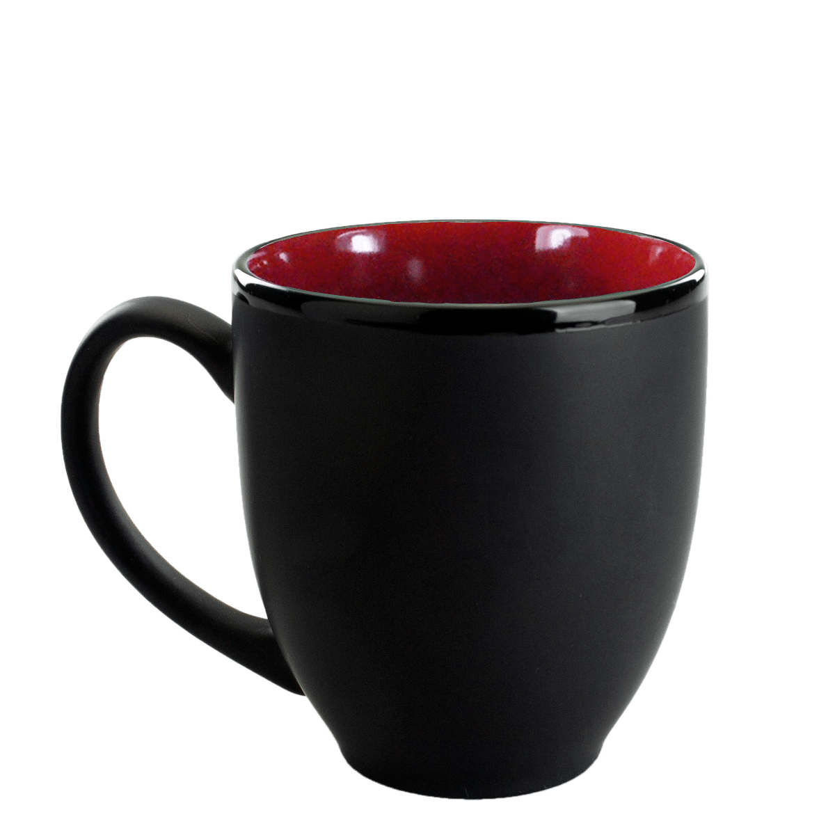 [1376MF, 4C] Matte Black Outside Bistro Ceramic Mug Red, Orange
