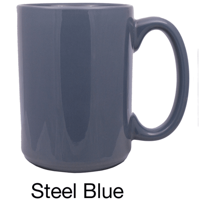 [3435, 4C] – 15oz El Grande Ceramic Mug Steel Blue, Cobalt, Black, Green, Aqua (Blank)