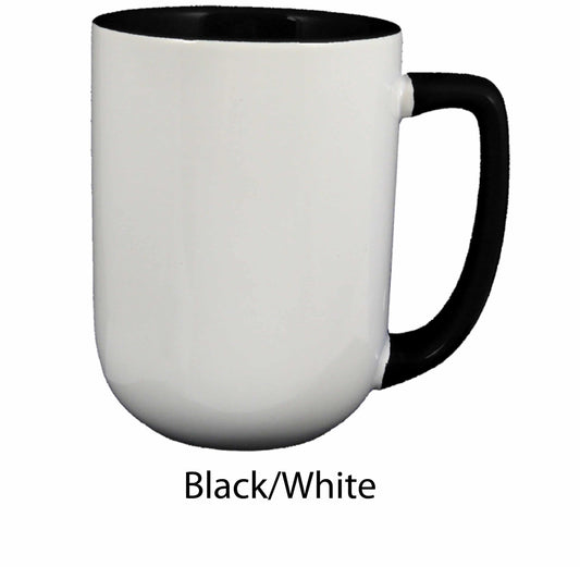 [409, 4C] – 17oz Black, Cobalt Inside & Handle/White Outside Ceramic Mug (Blank)