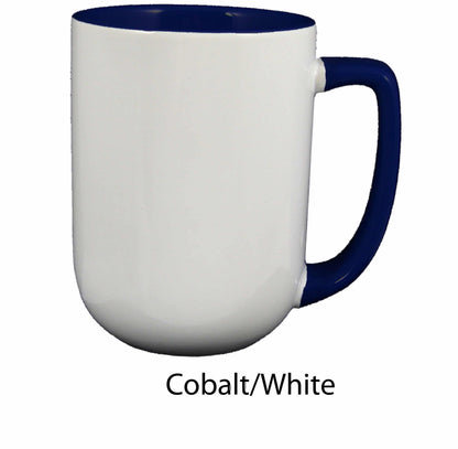 [409, 4C] – 17oz Black, Cobalt Inside & Handle/White Outside Ceramic Mug (Blank)