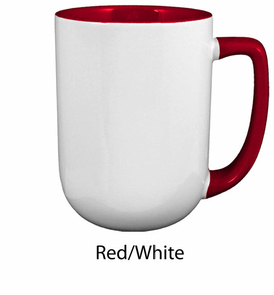 [409, 4C] – 17oz Red Inside & Handle/White Outside Ceramic Mug (Blank)
