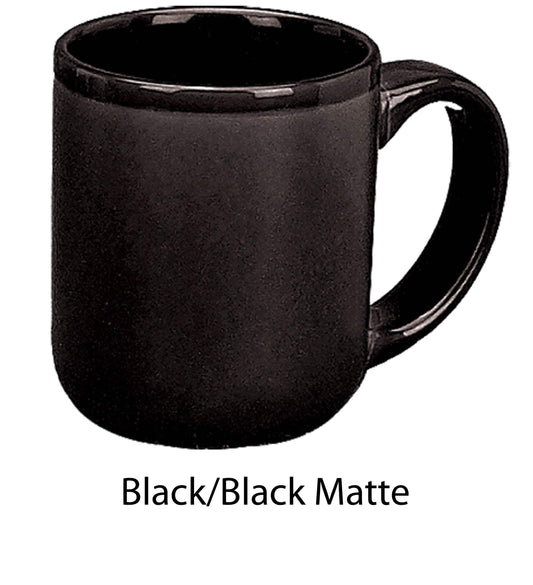 [6112MF, 4C] – 16oz Black In/Matte Black Outside Ceramic Mug (Blank)