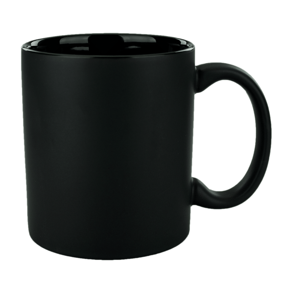 [7168MF, 4C] – 11oz Matte Black Outside Ceramic Mug Yellow, Lime, Ocean, White, Black, Aqua (Blank)