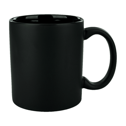 [7168MF, 4C] – 11oz Matte Black Outside Ceramic Mug Yellow, Lime, Ocean, White, Black, Aqua (Blank)