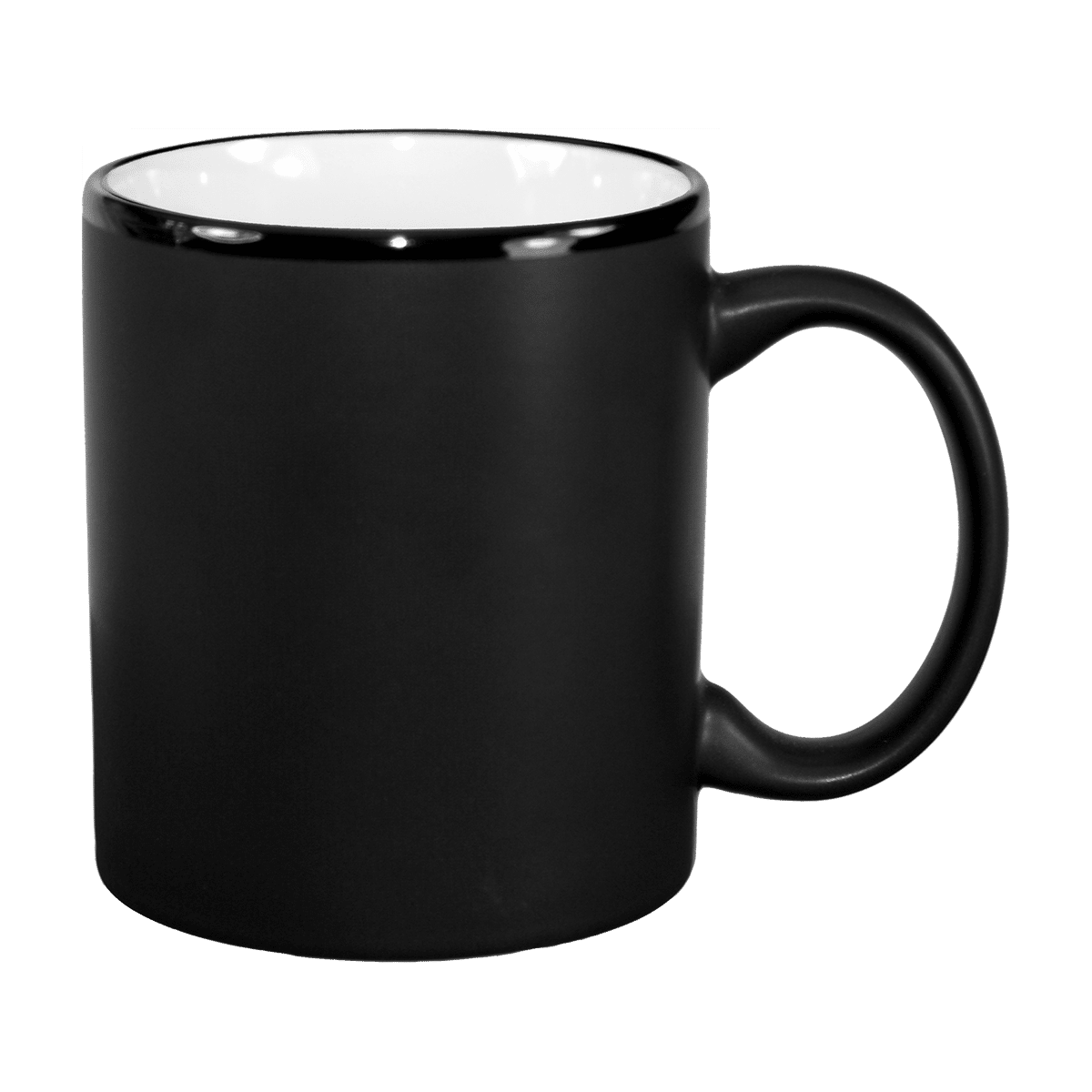 [7168MF, 4C] – 11oz Matte Black Outside Ceramic Mug Yellow, Lime, Ocean, White, Black, Aqua (Blank)