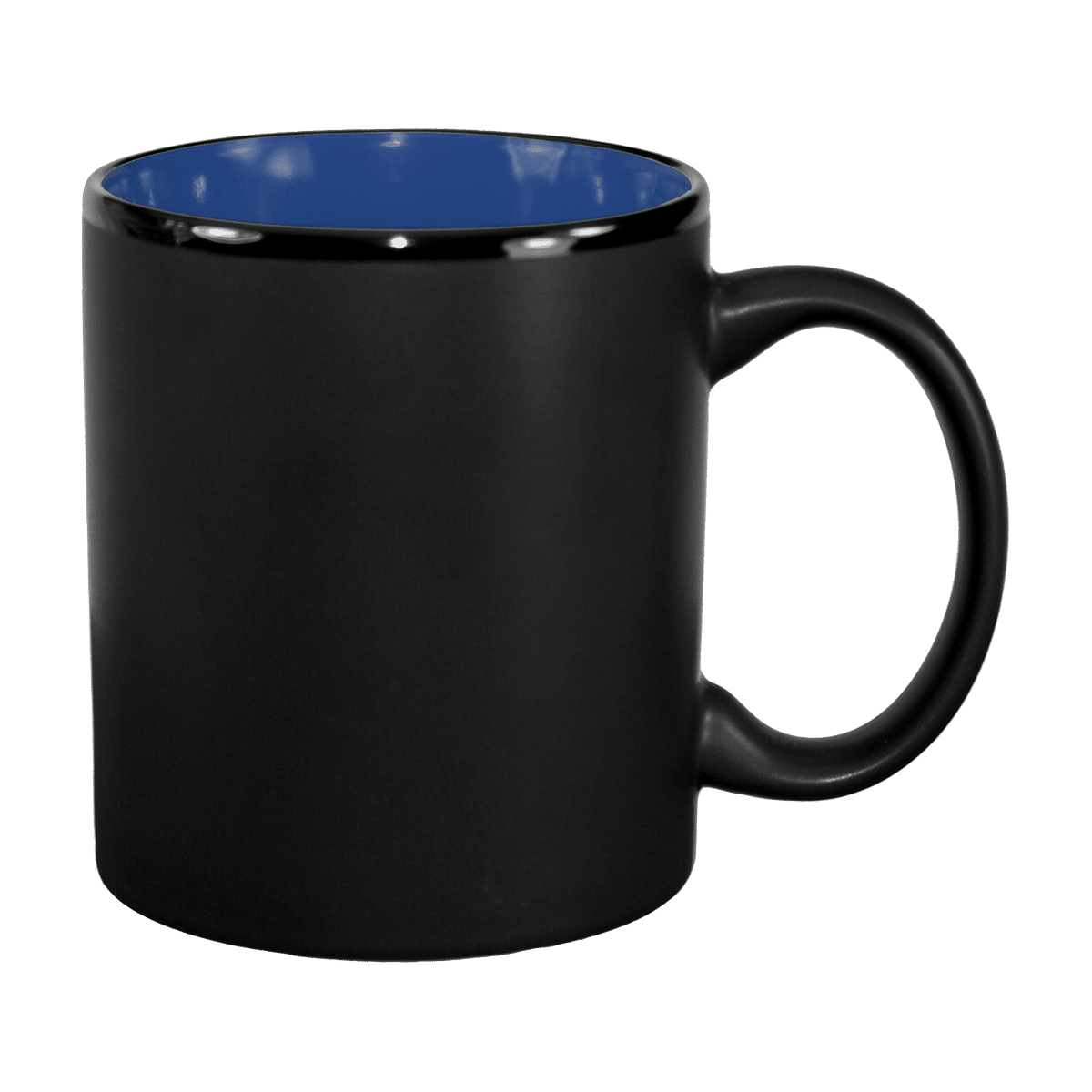 [7168MF, 4C] – 11oz Matte Black Outside Ceramic Mug Yellow, Lime, Ocean, White, Black, Aqua (Blank)