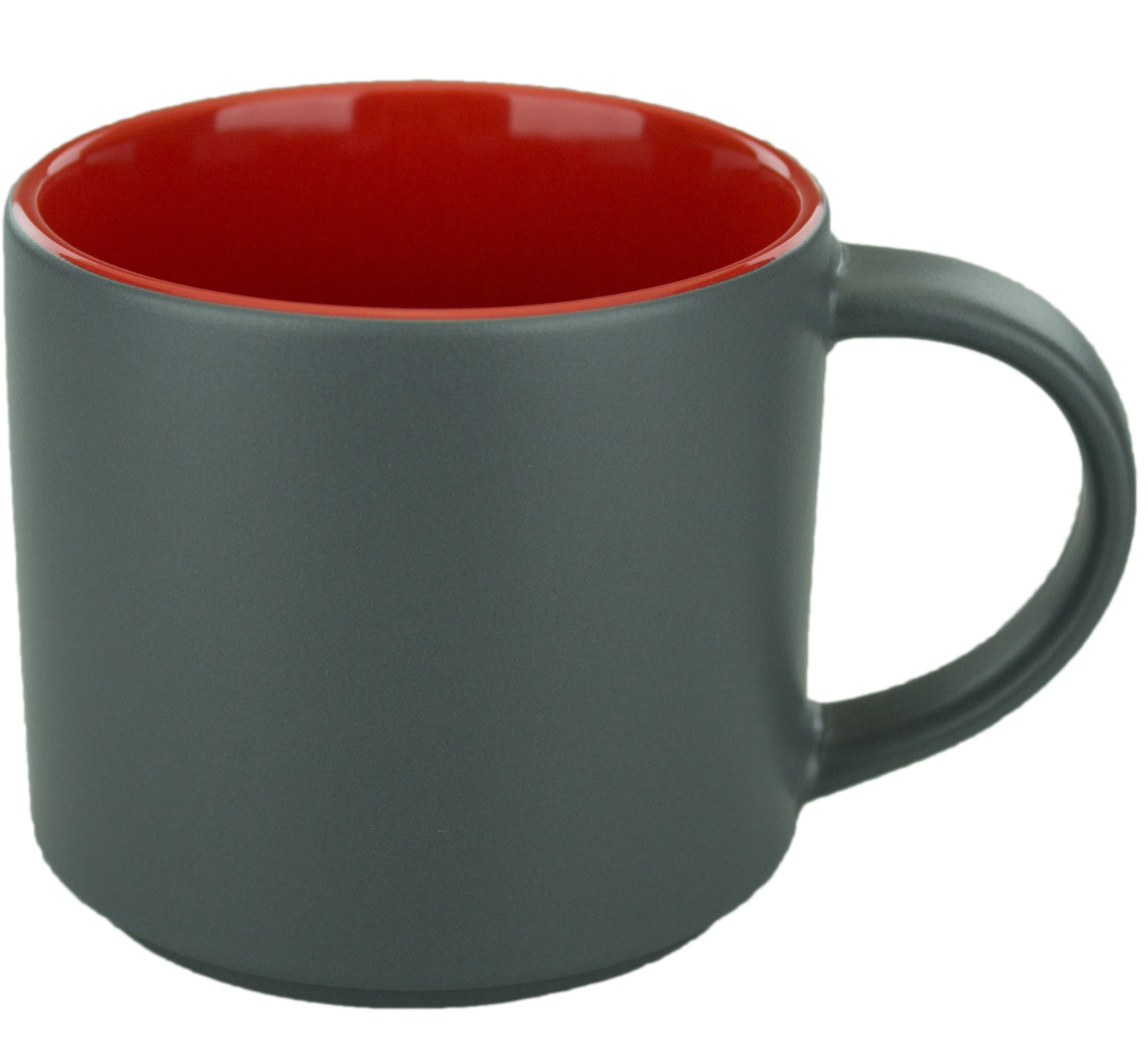 [CF959, 4C] – Grey Outside with White, Green, Red Inside Ceramic Mug (Blank)