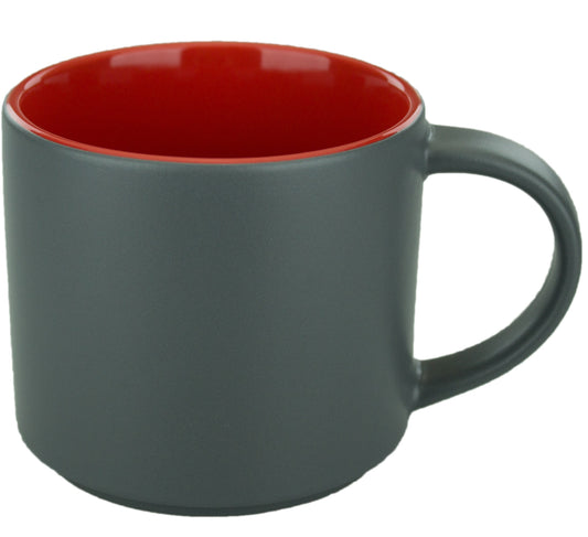 [CF959, 4C] – Grey Outside with White, Green, Red Inside Ceramic Mug (Blank)