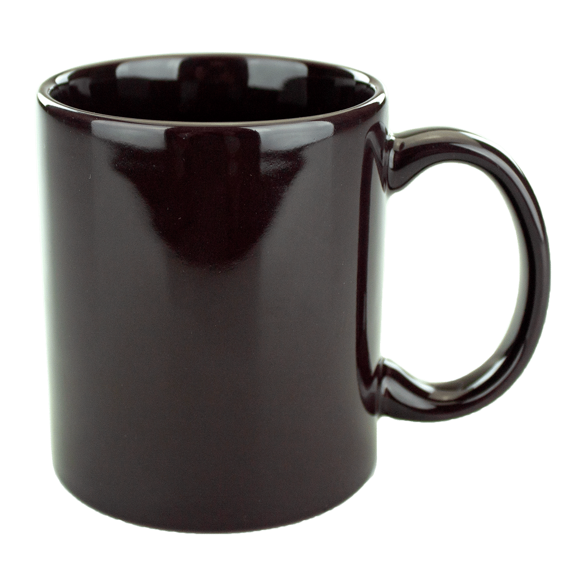 [3421, 4C] – 11oz C-Handle Ceramic Mug Maroon, Green, Cobalt, Black, Aqua, Dark Plum (Blank)