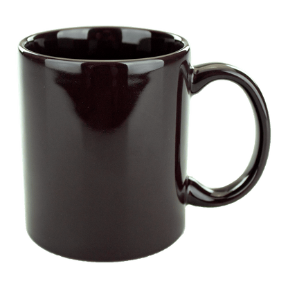 [3421, 4C] – 11oz C-Handle Ceramic Mug Maroon, Green, Cobalt, Black, Aqua, Dark Plum (Blank)
