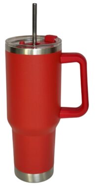 [SD19940, 4C] – 40 oz Arcticware™ Stainless Steel Mug with Handle & Straw Lid
